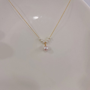 Pendentif en argent S925 simple de Zhuji avec perle d'eau douce, grand modèle 8-8,5 mm ou petit modèle 4-4,5 mm, simple ou multiple, pour colliers - Product Image 2