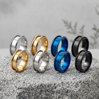 8mm Tizti Damaszener Stahlring-Kernrohling 4mm Einlage Hypoallergener Ringrohling für Holz- und Opalstein-Einlage DIY Schmuckherstellung
