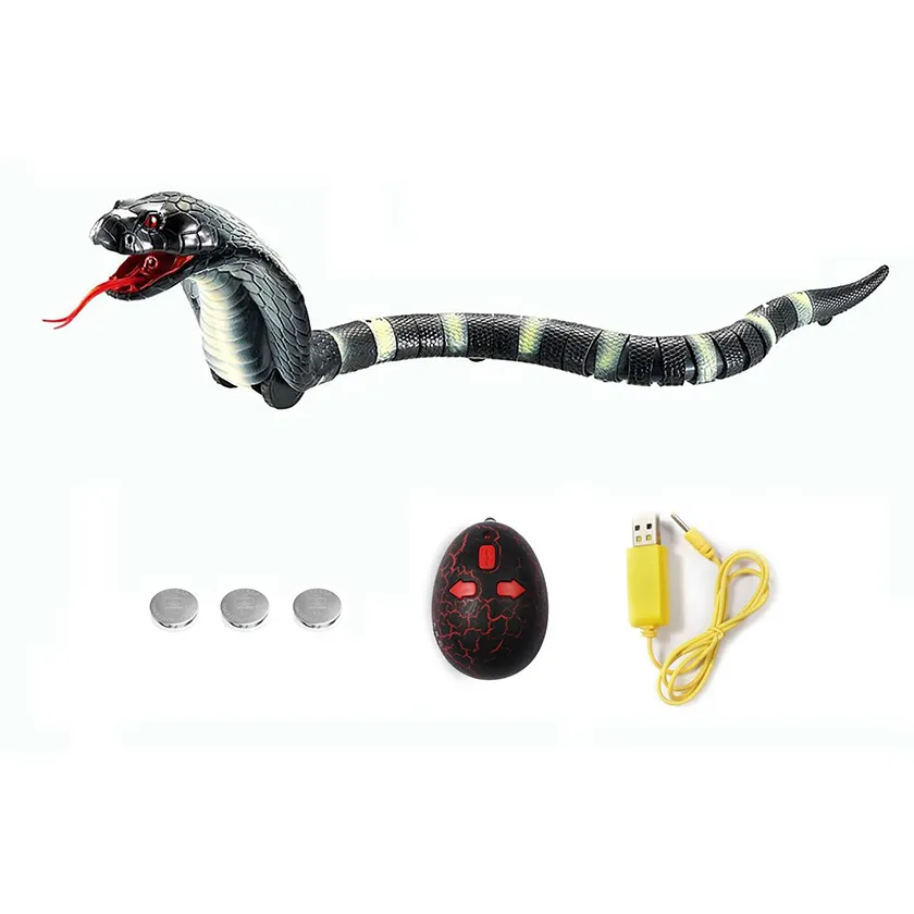Oplaadbare Simulatie 17 "Lange Afstandsbediening Snake Infrarood Rc Joke Animal Truc Angstaanjagende Mischief Speelgoed