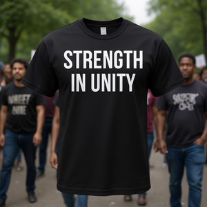 T-shirt Strength In Unity nera unisex per adulti taglia media - Product Image 1