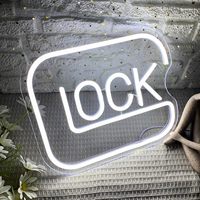 Verrouiller les enseignes au néon pour la décoration murale, lumière pour Gamer, lumières de jeu alimentées par USB pour Man Cave Bedroom Game Room Bar Cadeaux d'anniversaire