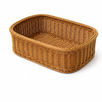Cesto Portaoggetti in Rattan PP Intrecciato per Soggiorno e Hotel, Vassoio Organizzatore per Forniture Ospiti, Sostenibile e dal Design Moderno e Semplice