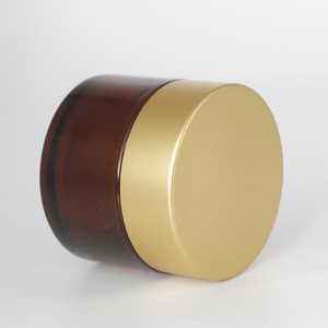 Recipientes de vidrio ámbar para crema facial, frascos de vidrio marrón oscuro <span class=keywords><strong>con</strong></span> tapa de plástico dorado mate para crema facial, <span class=keywords><strong>sal</strong></span> de baño exfoliante corporal, 120ml, 4oz - Product Image 2
