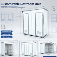 Toilettes mobiles en plastique pour chantier, salles de douche temporaires, toilettes publiques sèches, sanitaires extérieurs
