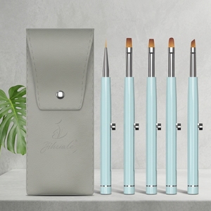 Oferta Especial: Kit de 5 Pinceles de Uñas Acrílicas Retráctiles Patentados, Pincel Plano para Gel, Pincel Portátil para Arte de Uñas, Ideal para Viajes y Salones - Product Image 1