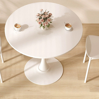 Table basse ronde moderne avec base sur piétement pour salon et coin détente