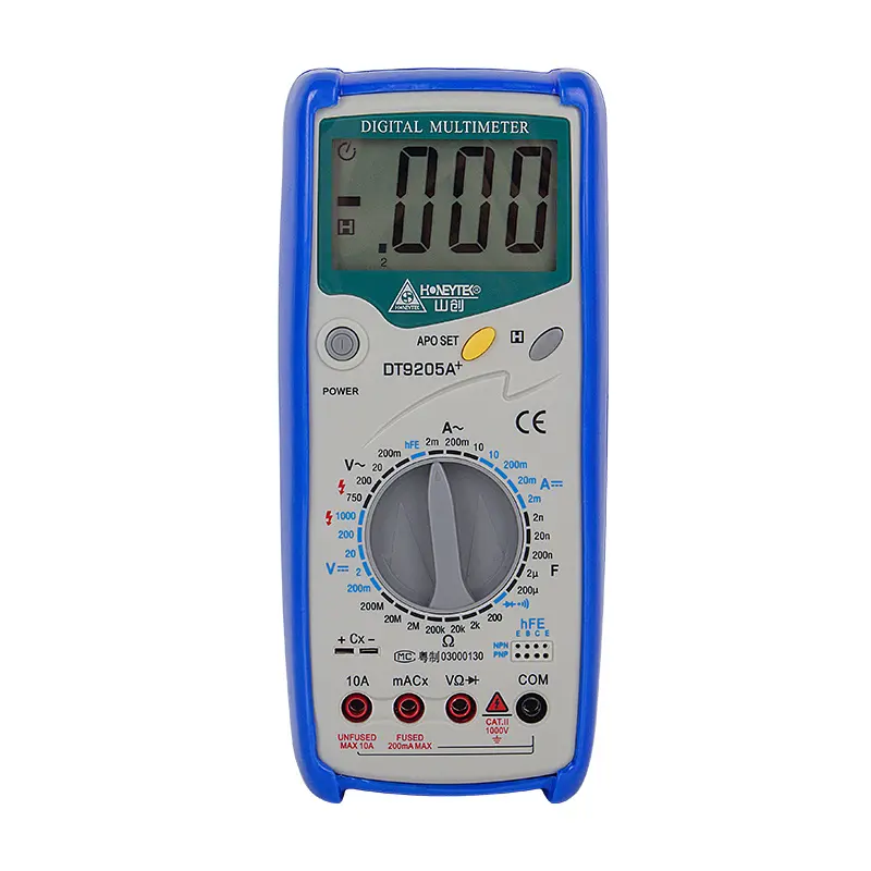 DT9205A + test de batterie, meilleur testeur de tension DC AC multimètre portable multifonctionnel capacité de résistance