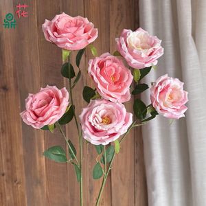 ดอกกุหลาบผ้าไหมแฮปปี้โรส 3 หัว ออสตินโรส สำหรับตกแต่งโต๊ะงานแต่งงาน ดอกไม้ประดิษฐ์ - Product Image 4