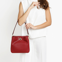 Sac à bandoulière pour femme en cuir véritable grainé, fait main, personnalisé, avec protection RFID, à sangle unique détachable et fermeture boutonnée
