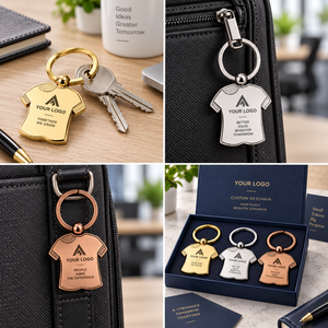 Porte-clés en métal personnalisé avec logo gravé, cadeau promotionnel de luxe, alliage de zinc, résistant à l'usure, forme irrégulière - Product Image 3