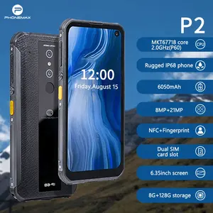 Phonemax Unlocked GPS 4G Sidik Jari NFC 8 + 128GB Luar Ruangan Industri Atex Tahan Ledakan Ip68 Ponsel Kasar