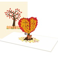 Kartu Ucapan Kertas Bunga Mawar Pohon Sakura Hari Valentine dengan Lapisan Kilap Ramah Lingkungan 3D Kustom yang Dapat Didaur Ulang