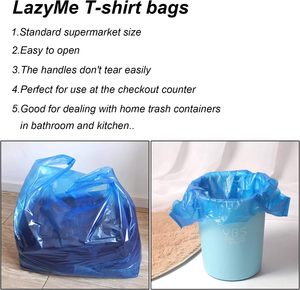 ถุงเสื้อยืด PE ย่อยสลายได้ ขนาด 12x20 นิ้ว พร้อมหูหิ้ว สำหรับธุรกิจและร้านอาหาร - Product Image 5