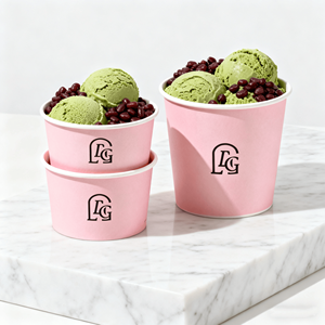 Gobelet à crème glacée en gaufre jetable personnalisé de 5 oz et 8 oz, dessert, yaourt, cheesecake, gâteau, bol à crème glacée - Product Image 2