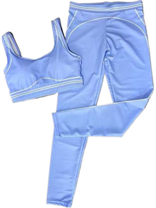 2026 Aol0 Two-Piece Contrasting Colors Sports Set with Bra <strong>Leggings</strong> Comfortable Elastic Breathable Spandex Polyester Yoga Sets - Product Image 3