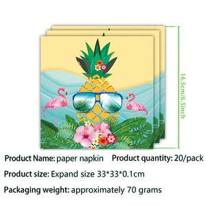 Hawaii dứa theo chủ đề dùng một lần Bộ đồ ăn cho sinh nhật ngày Valentine bên cốc giấy tấm trái cây mùa hè mát mẻ - Product Image 4