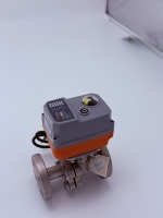 Vanne à boisseau sphérique électrique à bride en acier inoxydable radiant, 2/3 voies, port en T/L, pour applications industrielles OEM, étanchéité EPDM/PTFE, PN16/25