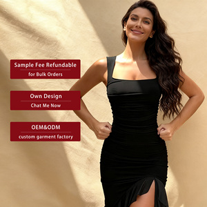 Abito Aderente Estivo in Cotone per Donne con <span class=keywords><strong>Seno</strong></span> Abbondante, Senza Maniche, Molto Sexy con Apertura sul Petto - Product Image 4