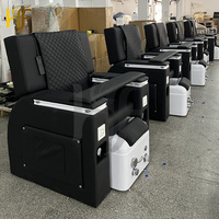 Fauteuil de spa pour les pieds avec connexion pour tuyauterie, dossier réglable, lit d'extension pour cils, fauteuil de pédicure et de manucure de luxe