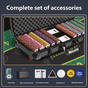 Ensemble complet de jetons de <span class=keywords><strong>poker</strong></span> Texas Holdem durables, étui en aluminium robuste, parfait pour les divertissements de style casino, utilisation en salle de mahjong et d'échecs - Product Image 2