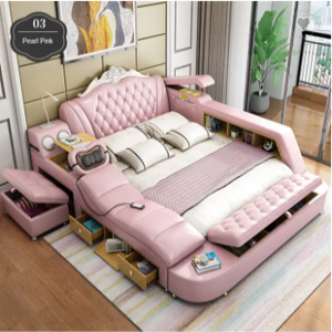 2024 nouveau coffre-fort à tiroir design <span class=keywords><strong>avec</strong></span> <span class=keywords><strong>lit</strong></span> intelligent <span class=keywords><strong>lit</strong></span> multifonction king size conception intelligente rangement secret - Product Image 2