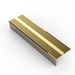 Perfiles de Aluminio Dorado Resistentes, Antideslizantes, para Protección de Bordes de Escaleras - Product Image 2