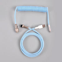 Kabel USB Tipe-C yang Dapat Ditarik untuk Keyboard Mekanis dengan Desain Berliku dari Nilon