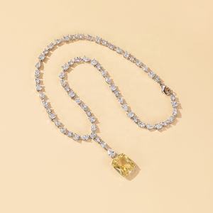 Conjunto de joyería Vintage de latón, diseño geométrico de rodio, 100 idiomas, collar I Love You, pendientes para mujer - Product Image 3