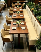 Ensemble de banquettes pour restaurant commercial avec structure en bois et revêtement en cuir PU, banquette sur mesure pour café et hôtel