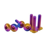 Baut Torx Kepala Tombol Berflens Titanium Alloy M10 Panjang 40-80mm Anodized Pelangi