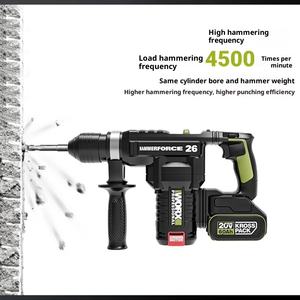 WU398 Lithium <b>Battery</b> Electric Hammer Brushless 26mm Heavy Duty Hammer <b>Square</b> Shank Drill Bit Rechargeable Electric Hammer - Product Image 2