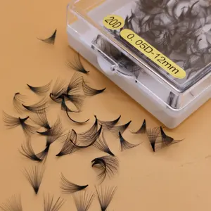 New Arrival customized package wholesale 20d premade fans eyelashes with 0.05mm 8-20mm