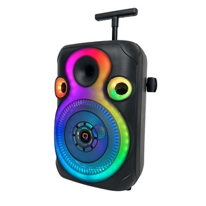 ลำโพงคาราโอเกะแบบล้อลากสำหรับใช้งานกลางแจ้ง ขนาด 12 นิ้ว 40 วัตต์ พร้อมไมโครโฟนและเอคโค่ สำหรับโทรศัพท์มือถือ ใช้ในบ้าน งานปาร์ตี้ ราคาโรงงาน ชาร์จไฟได้ รองรับไฟ RGB - Product Image 2