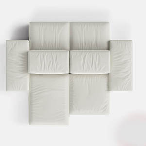 Sofá Modular Minimalista Estilo Bloque de Tofu en Forma de L con Relleno de Espuma Reversible para Sala de Estar - Product Image 5