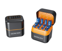 Chargeur de piles AA et AAA à 12 canaux avec écran LCD intégré, éclairage LED, charge USB pour piles NiMH et Lithium-Ion