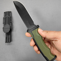 Couteau droit à lame fixe en plastique durable pour la vente en gros, couteau de brousse, couteau de sculpture, couteau de camping, de chasse et d'extérieur avec étui en nylon