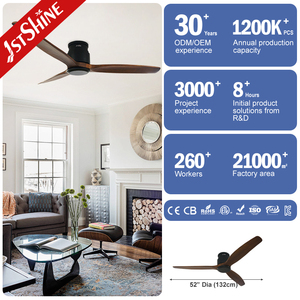 Ventilatore da Soffitto 1stshine Contemporaneo con Motore DC a Bassa Rumorosità, Funzionamento Silenzioso, Montaggio a Filo Senza Luce - Product Image 3