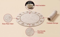 Set de table rond en feutre découpé au laser Joyeux Noël, épaisseur 3 mm, décoration pour la maison avec sous-verres en verre