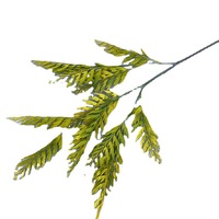 Branche de fougère artificielle, 13 feuilles, jaune clair, fausse verdure, tige, toile de fond de mariage, accessoire photo, décoration intérieure et extérieure