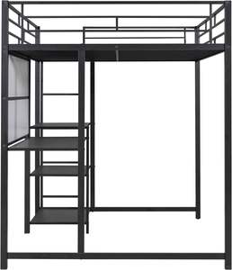 Petit lit familial multifonction avec support nordique personnalisé pour four Lit en métal pour chambre à coucher <span class=keywords><strong>Mily</strong></span> Lit métallique moderne Xiamen avec rangement noir OEM - Product Image 4