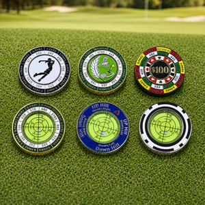 Niveau à bulle en métal pour green de golf avec logo personnalisé, aide au putting, outil d'entraînement de golf, cadeau de tournoi, vente en gros OEM, fabricant - Product Image 1