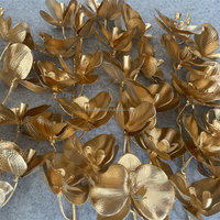 A-558 Orchidées Papillon Dorées Artificielles Très Demandées, Tiges de Fleurs en Plastique pour Arrangements Faits Main, Modernes, Noël, Remise de Diplôme