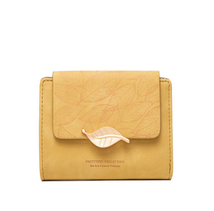 Cartera Corta para Mujer, Estilo Europeo y Americano, Retro, de PU Esmerilado, con Hebilla de Hoja Metálica, Cierre de Cremallera, Plegable, Tarjetero - Product Image 6