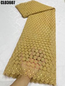 Nigérian Guipure <span class=keywords><strong>dentelle</strong></span> tissu cordon <span class=keywords><strong>dentelle</strong></span> avec pierres broderie tissu Aso Ebi <span class=keywords><strong>robe</strong></span> pour fête blanc tissu mariage - Product Image 4