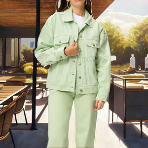 JAC228 D2238 Blusa de Manga Larga para Mujer, de Algodón Sólido, Transpirable, con Botones de Cuerno, Cuello Redondo, Holgada, Informal y Cómoda - Product Image 2