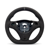 Volant en cuir suédé noir intégral style CS avec emplacement pour levier de vitesses pour BMW Série 1 3 E90 E91 E92 E93 M3 E82 E81 E87 E88