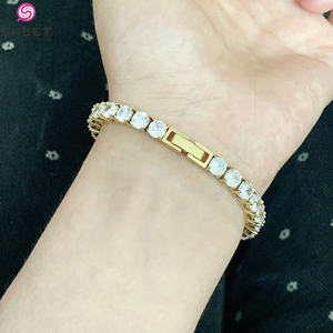 패션 316L 스테인레스 스틸 테니스 지르콘 체인 팔찌 쥬얼리 체인 웨딩 <span class=keywords><strong>CZ</strong></span> 남성용 여성용 - Product Image 3