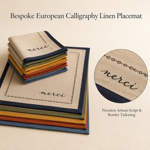 New Restaurant Hotel Event Printed <b>Linen</b> <b>Table</b> <b>Cloth</b> Placemat Napkins Foldable Wedding Party - Product Image 4