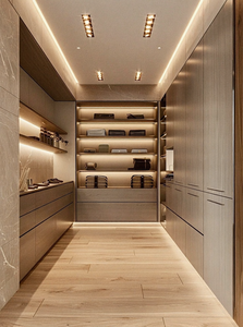 יוקרתי ויוקרתי מעץ מלא מודרני עם תאורה משולבת ואחסון מותאם אישית לחללי מגורים אלגנטיים - Product Image 4