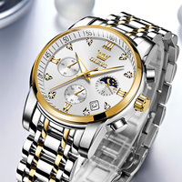 Reloj de Cuarzo OLEVS 2858 para Hombre, de Moda para Negocios con Correa de Acero Inoxidable, Resistente al Agua, Personalización de Logotipo, de Fábrica en Shenzhen